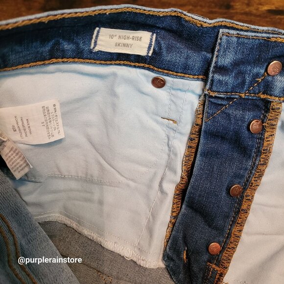 Madewell Jeans 28 Button Fly Skinny 10" High Rise Rosecliff Wash H6319 Stretch - Picture 4 of 12